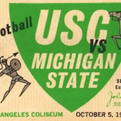 1963 USC vs. Michigan State Football Ticket Art